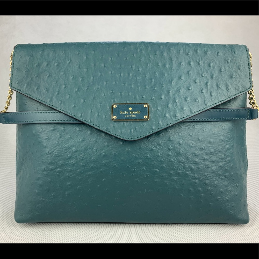 NWOT Kate Spade Lena Ostrich Envelope Shoulder Bag